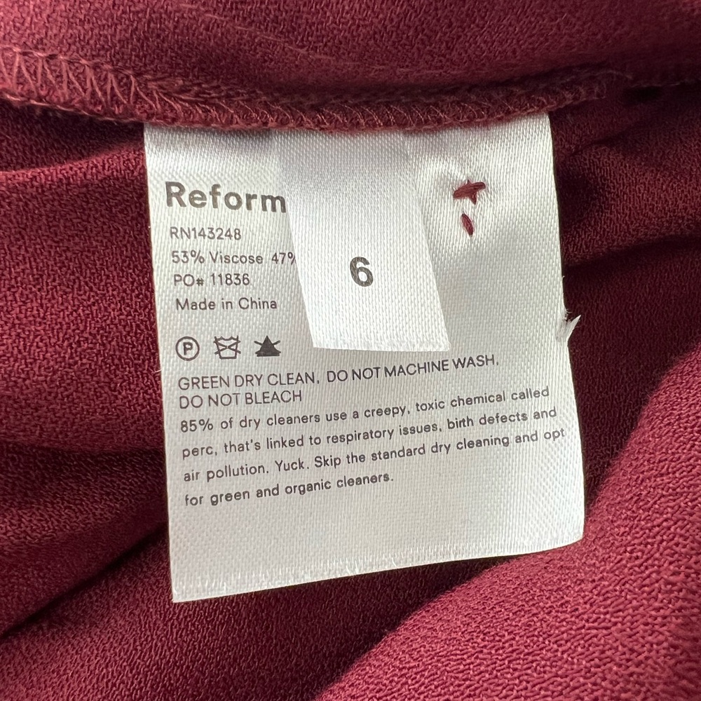 Reformation Gavin Dress, NWOT - Plum, size 6 - Picture 9 of 11